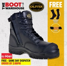 Oliver Work Boots, 45645Z, Zip, Lace-Up, Non-Metal, Composite Toe Cap Safety NEW