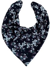 Adult Dribble Bib Special Needs Bib Black/White/Brown Flowers Bandana Bib