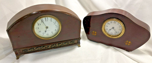 Two edwardian mantel - edwardian, clocks