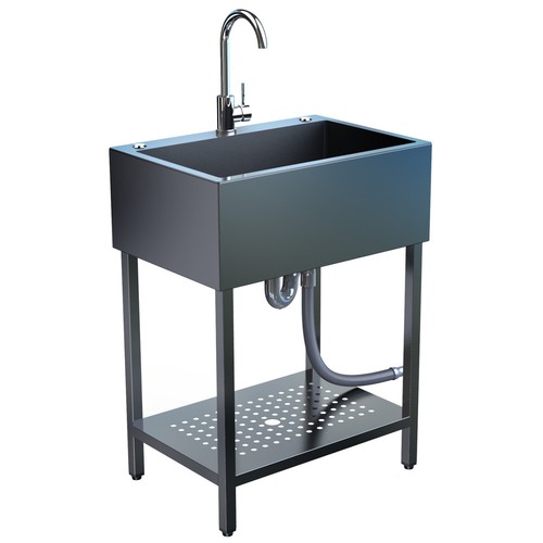 Stainless steel utility - steel, sink