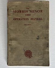 Original Morris Minor 1000 Operation Owners Manual 1st Edition - See Description