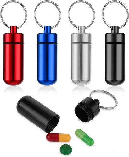 Keychain pill holder organizer - keychain,
