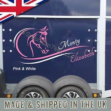 Horse Box Stickers Horsebox Trailer Personalised Custom Graphic Decals 2 Colours