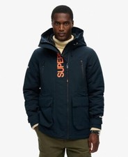 Superdry Ultimate SD Windcheater Jacket Navy  Hooded Embroidered Windbreaker