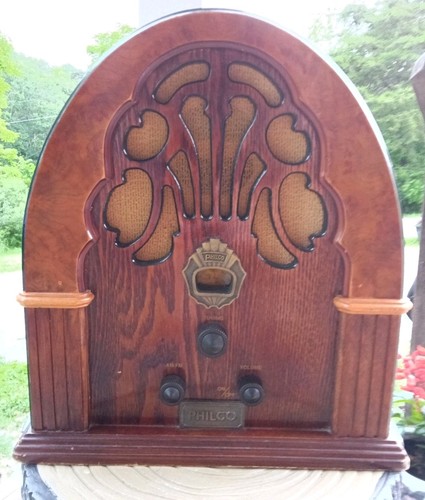 Vintage philco square wooden - philco,