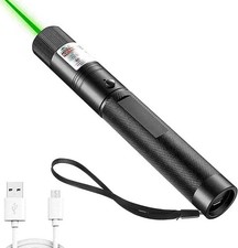 Green Laser Pointer Pen 2000Miles Strong Beam 532nm Lazer Torch USB Rechargeable