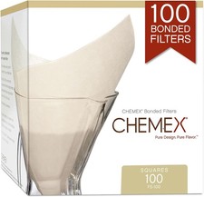 Chemex Classic Coffee Filters, Squares, 100 ct - Exclusive Packaging 