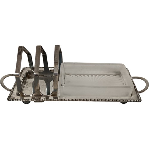 Silver plated toast rack with - silver,