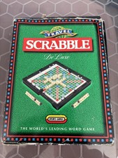 Travel Scrabble Deluxe  Clip In Tiles Hard Plastic Case *only 2 letter racks*