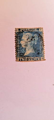 Victorian penny blue stamp - penny,