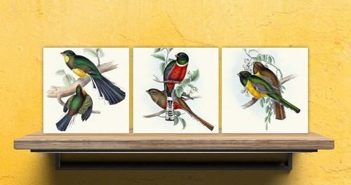 Vintage bird print ceramic - bird,