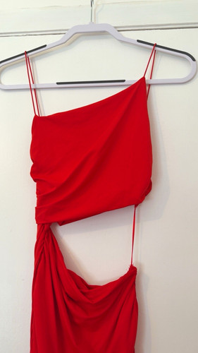 Zara red one shoulder cut - one, out