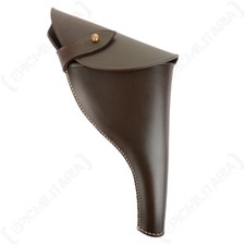 British Webley .38 Holster in Dark Brown Leather - WW1 WW2 Military Field Gear