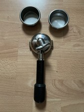 Filter holder portafilter for espresso machine E61, 2 spout, 2 strainers, Faema,