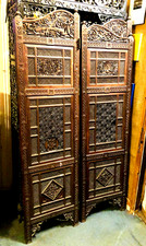 Antique Hand Carved Ornate wooden screens, room divider, Indian Rosewood