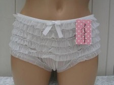 KNICKERS SIZE 8 WHITE FRILLY