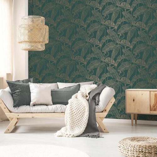 Emerald flamingo leaves - emerald,
