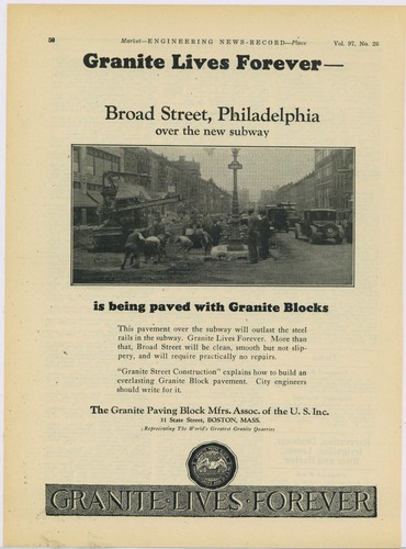 1926 granite paving - 1926, ad