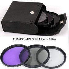 Digital Camera Lens Filter UV+CPL+FLD Kit With Storage Bag For Cannon Nikon Sony