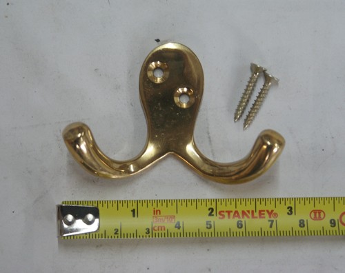 Double robe coat hook - coat, polished