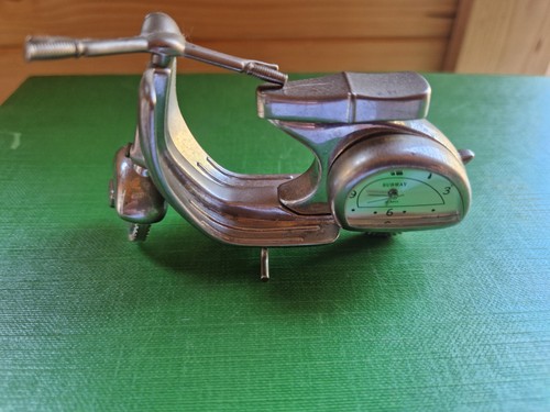 Retro silver scooter clock - retro,