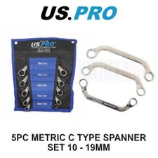 US PRO Tools 5pc Metric C Type Spanner Set, Spanners 10 to 19mm 3233
