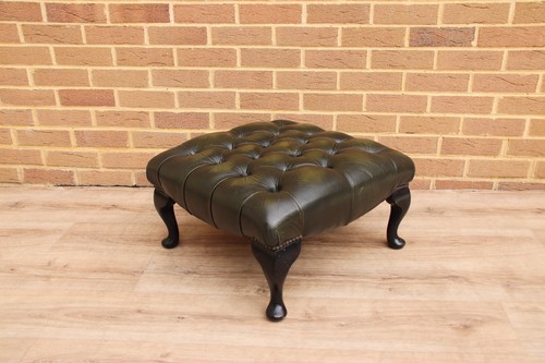 Chesterfield leather footstool - chesterfield,