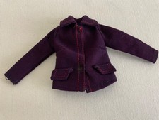 VINTAGE 1970s DUSTY DOLL AIR HOSTESS PURPLE UNIFORM JACKET  RED STITCHING