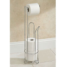 Free Standing 3 Roll Chrome Toilet Paper Tissue Dispenser Storage Holder Stand