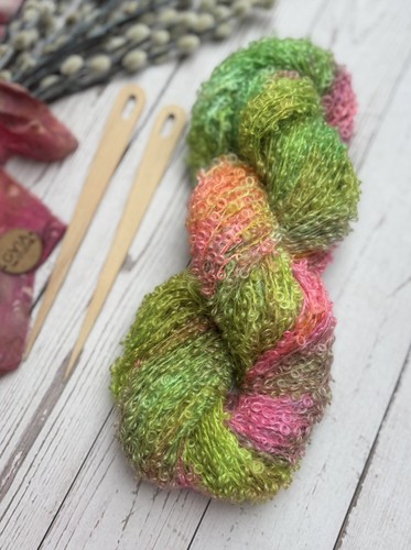 Hand dyed neon pink - pink, mohair