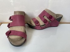 Romika Wedges Mauve Leather Sandals Size UK 7.5 EU 41