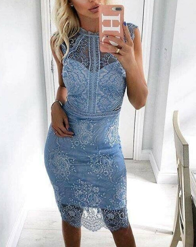 Lipsy vip blue white - blue, lace