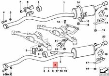 OEM BMW E34 518g 518i Sedan Set Of Add-On Parts Silencer 18210141666