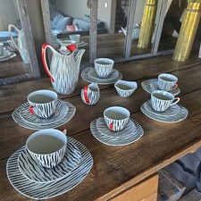 MIDWINTER POTTERIES 22 PEICE ZAMBESI COFFEE SET NEAR PERFECT VINTAGE CONDITION.