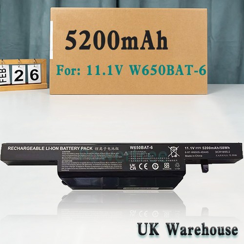 Battery w650bat for - w650bat-6, clevo