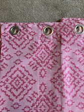 Dunelm Mill Pink Pattern Lined Eyelet Blackout Curtains - 90”x90” 