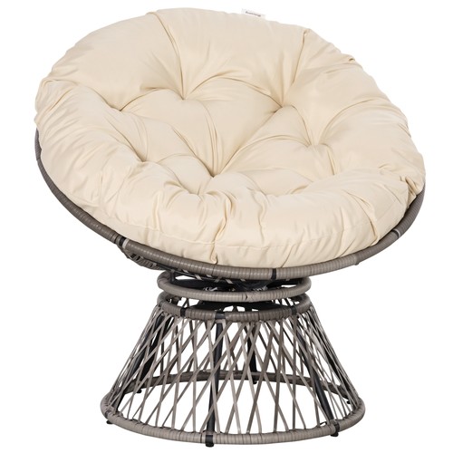 Outsunny swivel rattan papasan - outsunny,