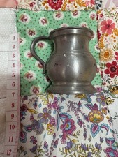 Rare Antique English Pewter Half Gill Measure Cup - "Gaskell & Chambers"