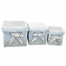 Storage Basket Hamper Home Organiser Handmade Multipurpose with Lid Set of 3