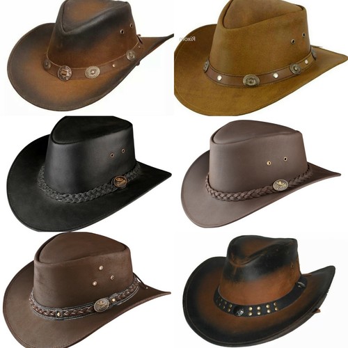 Leather cowboy hat australian - cowboy,