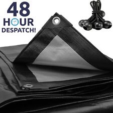 Tarpaulin Extra Heavy Duty Waterproof  Cover Tarp Ground Sheet Mesh 250GSM FREE