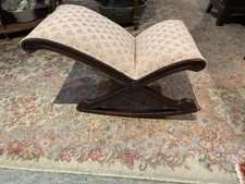 Antique  Victorian Rocking Foot Rest Upholstererd Gout Rocker  Stool