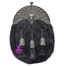 Stag Head Kilt Sporran Black