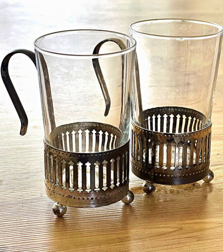2pc vintage barware clear - vintage,