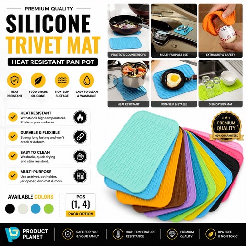 Silicone heat resistant trivet - heat,