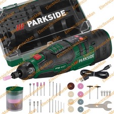 Parkside 12V Cordless Rotary Multi Tool Precision Drill Grinder +50 Accessories 