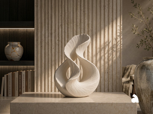 Twin flow abstract - flow, sculpture