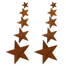 30x Metal Rusty Barn Star Iron Hanging Star 5 Hole Size for Door Garden Decor