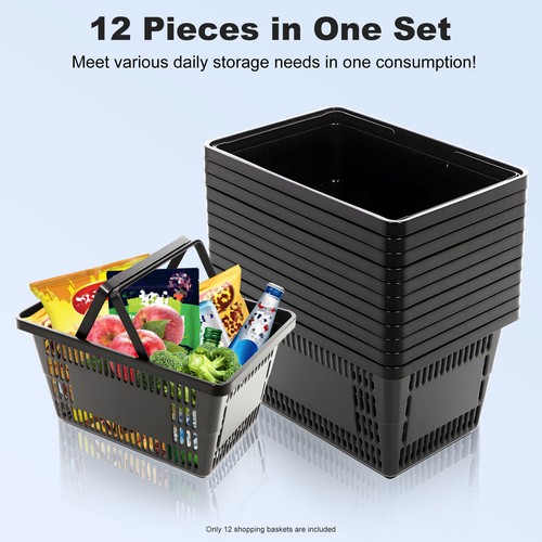 12x plastic shopping basket - 12x,