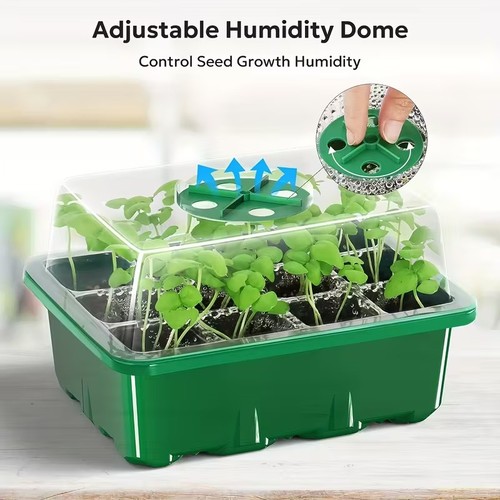 Plastic seed starter tray with - seed,